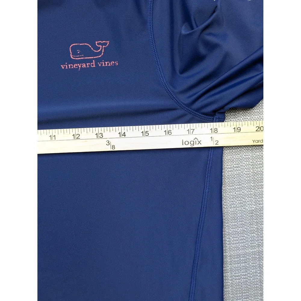 Vineyard Vines Rash Guard Kids 16 Blue Long Sleeve Swim Shirt Whale Logo